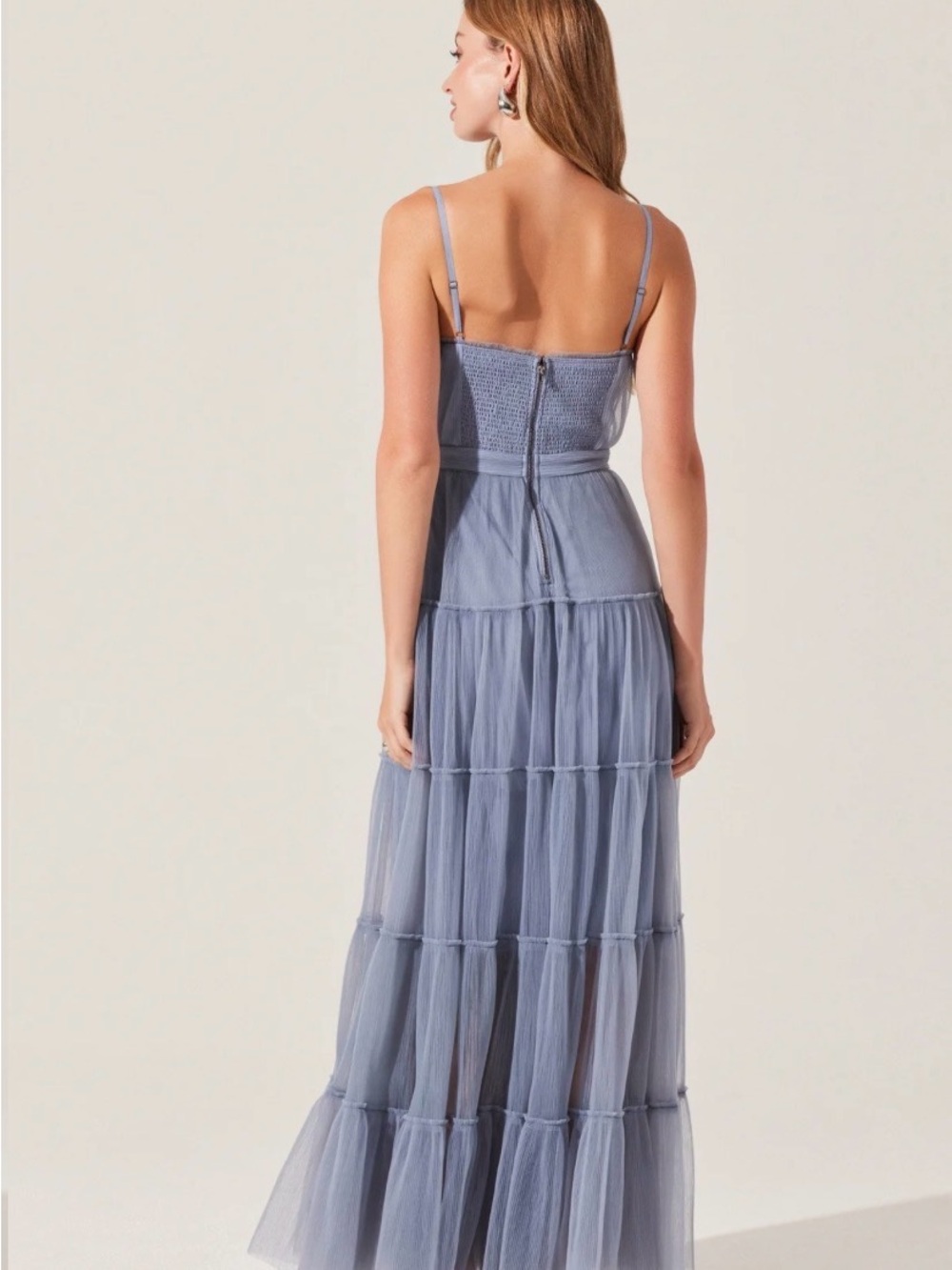 ASTR The Label - Dusty Blue Tulle Maxi Dress - Picture 8 of 8